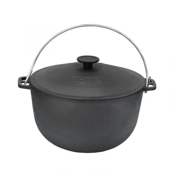 Cast iron tourism kazan with bail and lid 0706