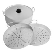 Cooking pot for dumplings with 2 grates 18132
