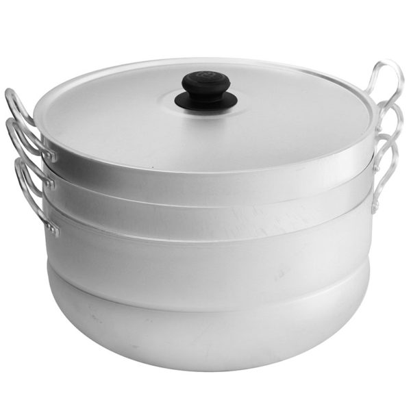 Cooking pot for dumplings with 2 grates 18132