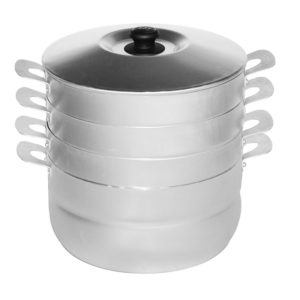 Cooking pot for dumplings with 3 grates 180635