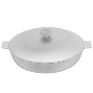 Frying pan with fluted bottom and lid A301