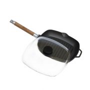 Grill-pan with detachable handle and glass lid 1026C