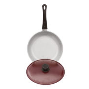 Frying pan with flat bottom and lid A203D