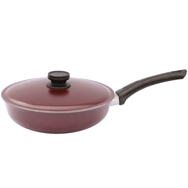 Frying pan with flat bottom and lid A203D