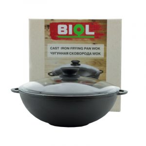 Cast iron WOK with glass lid 0528C