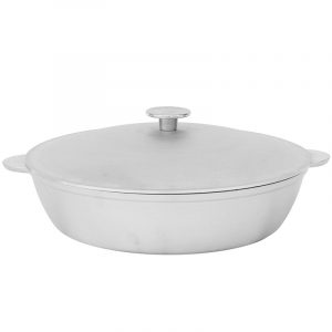 Cast aluminum saute pan with flat bottom with lid A304