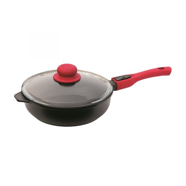Frying pan "Titanal" with lid and detachable handle with soft touch coating