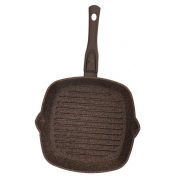 Grill pan "Granite brown" with detachable handle with soft touch coating, without lid