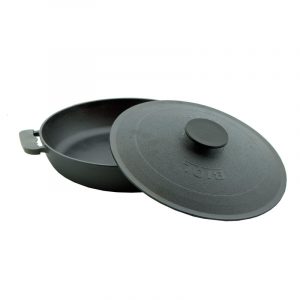 Cast iron deep frying pan with lid 1730K-1750K