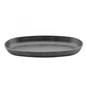 Cast iron portion pan oval, enamel coating black (mat) 162616e