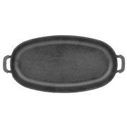 Сковорода порционная овальная с ручками, чугунная, эмаль черная (матовая) 21266E